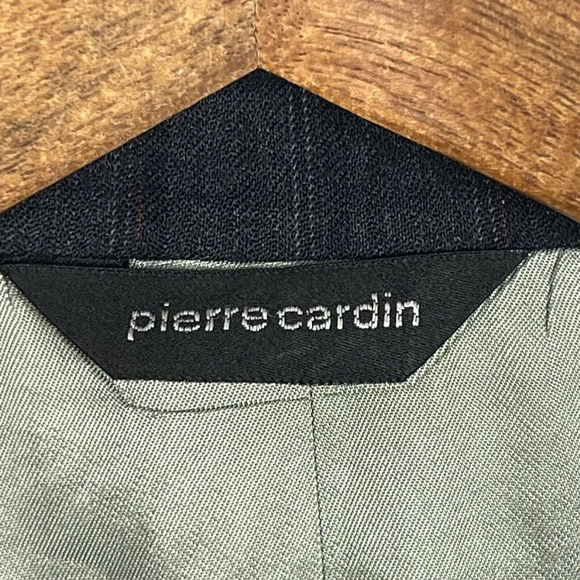 VTG PIERRE CARDIN Striped Gray 100% Wool Sport Coat Sz 48 Blazer Union Made USA - Picture 8 of 11